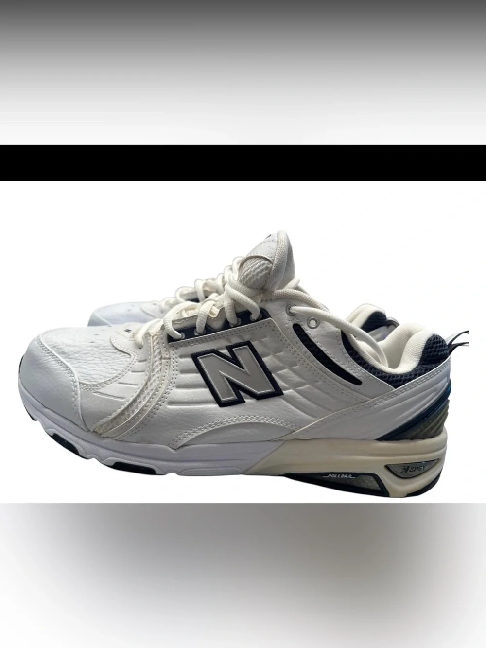 New Balance 856 MX856WN White/Navy Leather Low Top Men's Rollbar Sneakers